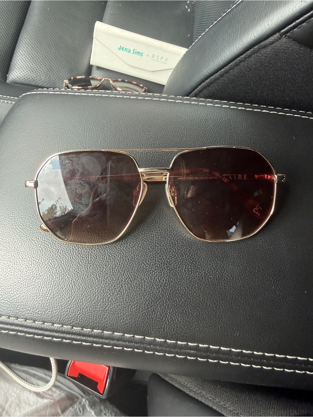 Aire Gold Frame Sunglasses with Brown Gradient Lenses